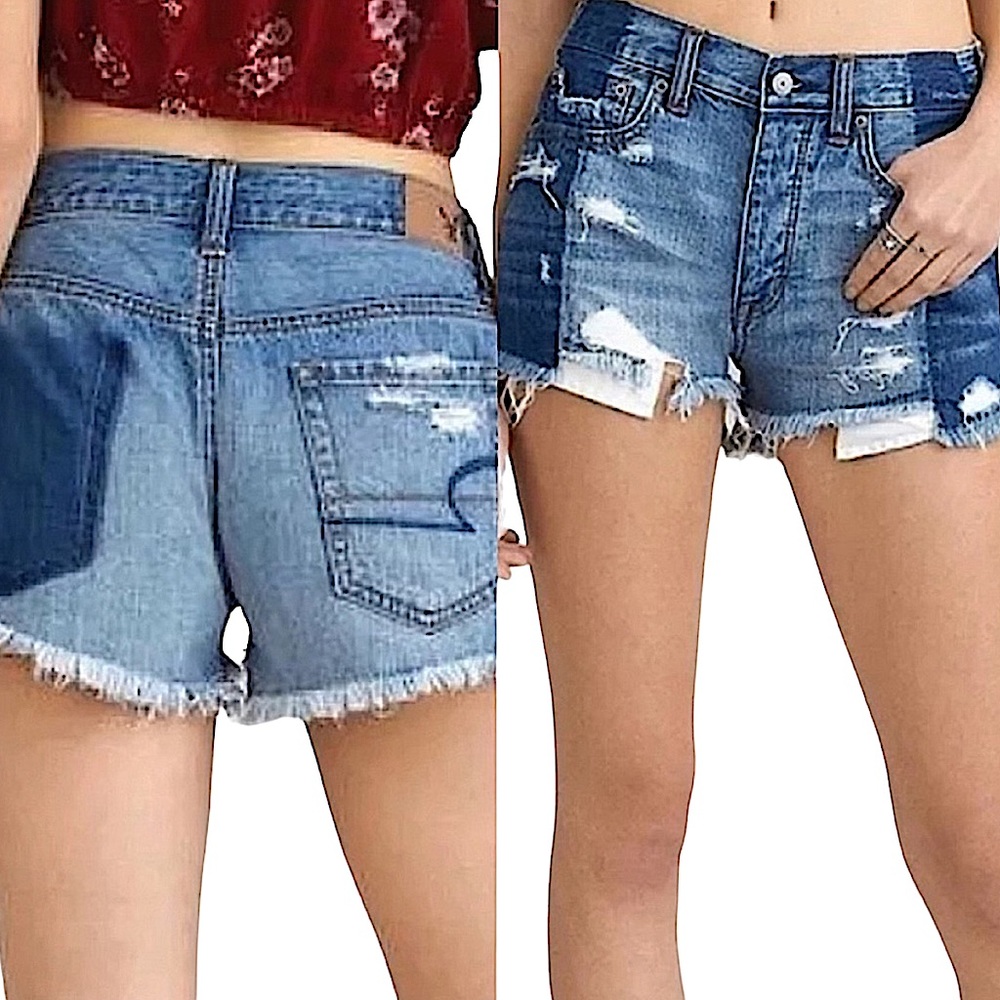 AMERICAN EAGLE OUTFITTERS: Vintage Hi-Rise Festival Denim Shorts- Size 12 - Picture 3 of 14